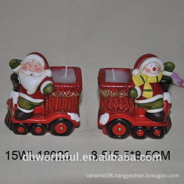 Santa shape ceramic tealight holder for christmas holiday